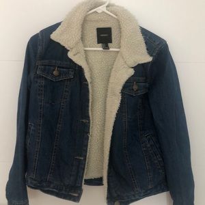 F21 Sherpa Lined Denim Jacket